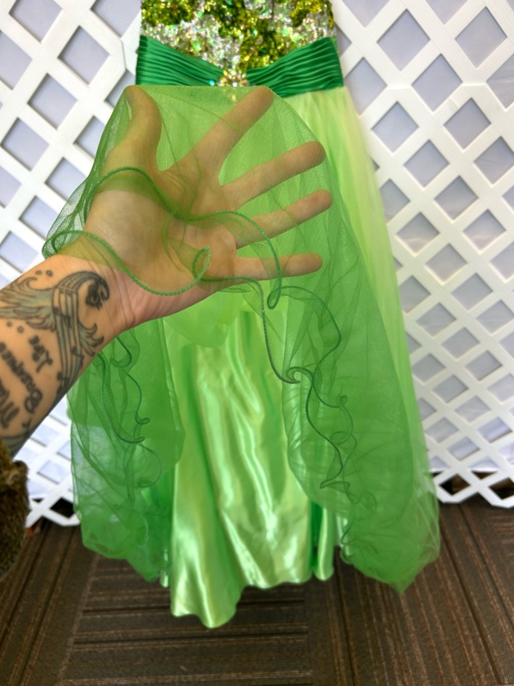 A Formal Affair Green Sequin Strapless Prom Dress XXS Corset Fairy Gown - Picture 5 of 10